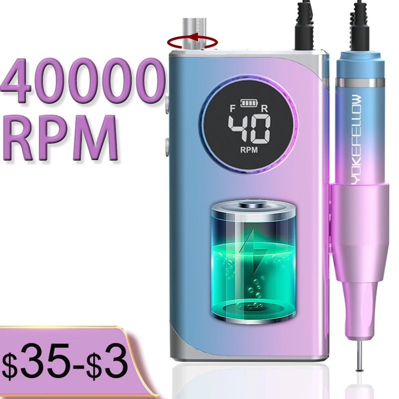 Powerful 35000/40000RPM Electric Nail Drill Machine With LCD Display Professional E-file Milling Nail Files Salon Tool Nail Pen
