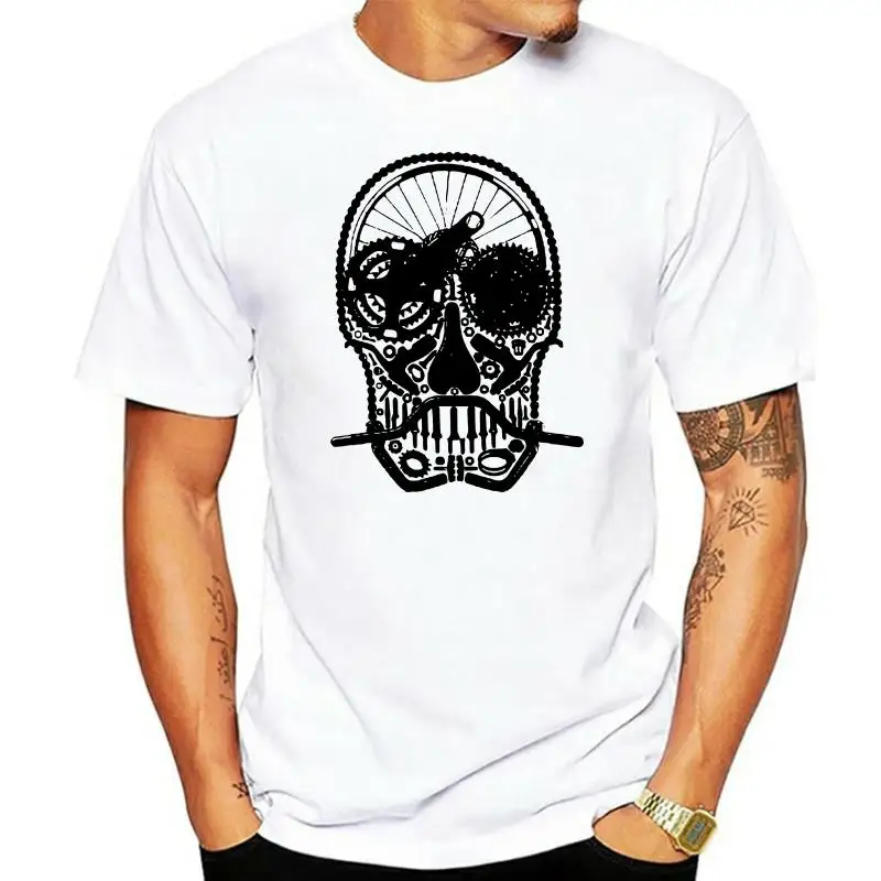 

2022 Fashion Summer T Shirt BIKER PARTS SKULL T-SHIRT 100% COTTON CYCLINGER ROAD MOUNTAIN BIKING CYCLE RIDE Tee Shirt