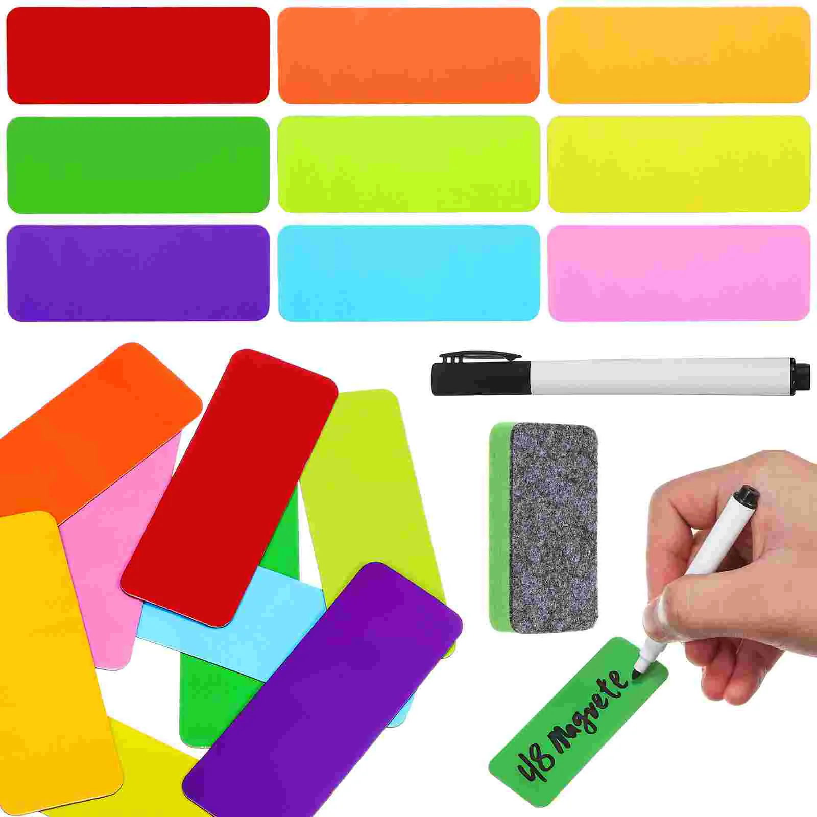 

Fridge Whiteboard Dry Erase Labels Magnetic Refrigerator Stickers Message Blank Magnets Tags Names