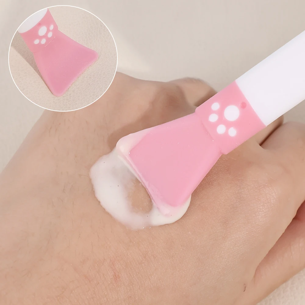 

Silicone Facial Mask Brush Soft Head with Scraper Integrated Dual-use Mud Film Brush DIY Film Adjusting Professional Beauty Tool