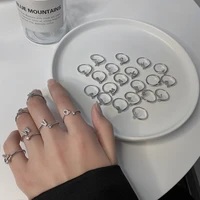 ring for women korean fashion adjustable opening 26 english letters inlaid zircon simple cute combinable souvenir wholesale