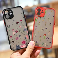 fashion flower beautiful phone case for iphone 13 12 11 mini pro xr xs max 7 8 plus x matte transparent back cover