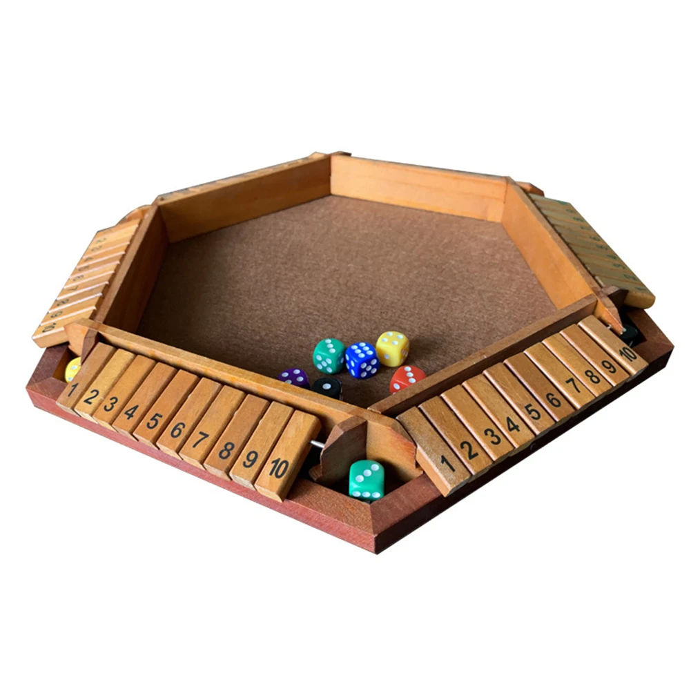 

Dice Game Shut The Box Tabletop With 16 Dice Wooden Board Classics Classroom Family For Kids Adults Home Party