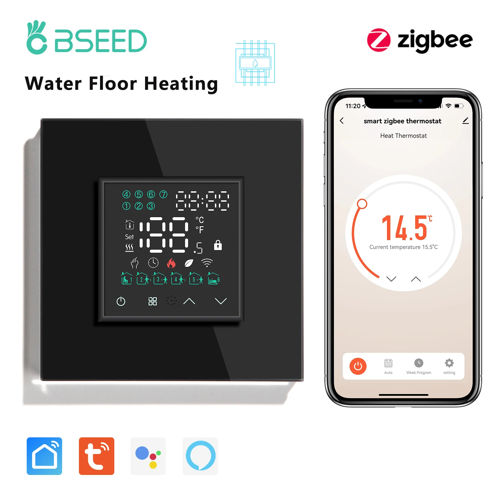 

BSEED Zigbee Электронный термостат для водяного пола