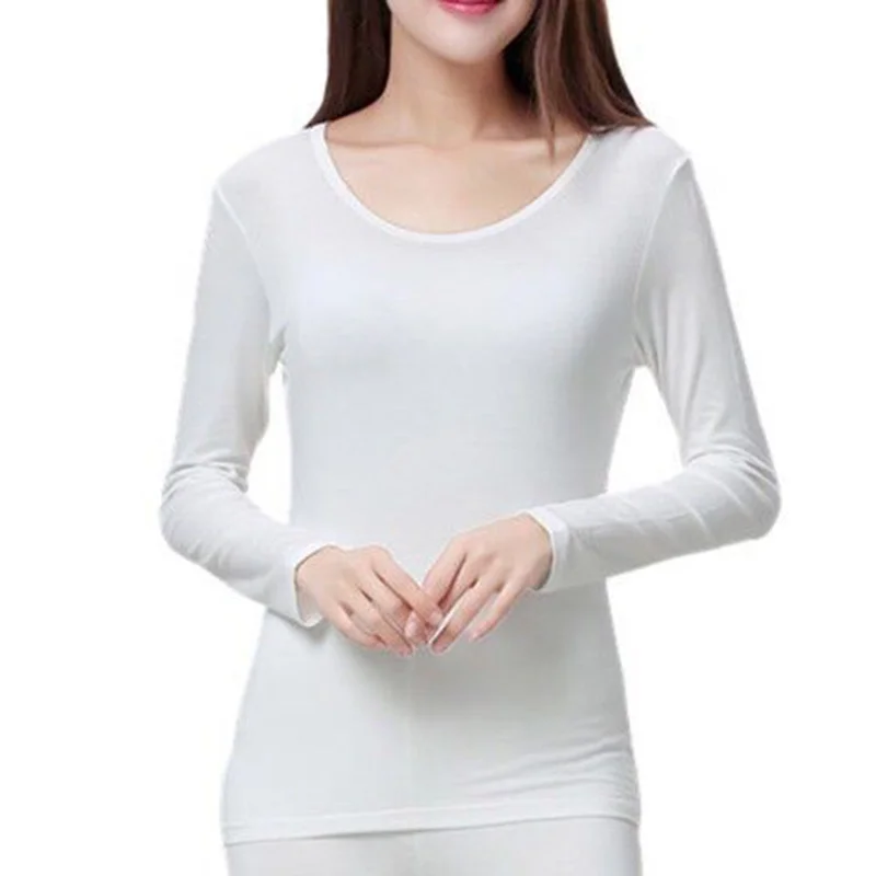 Womens Thermal Top Underwear Ultrathin Long Sleeve Shirt Base Layer Undershirt Top Shaper Inner Wear for Women Winter Thermals