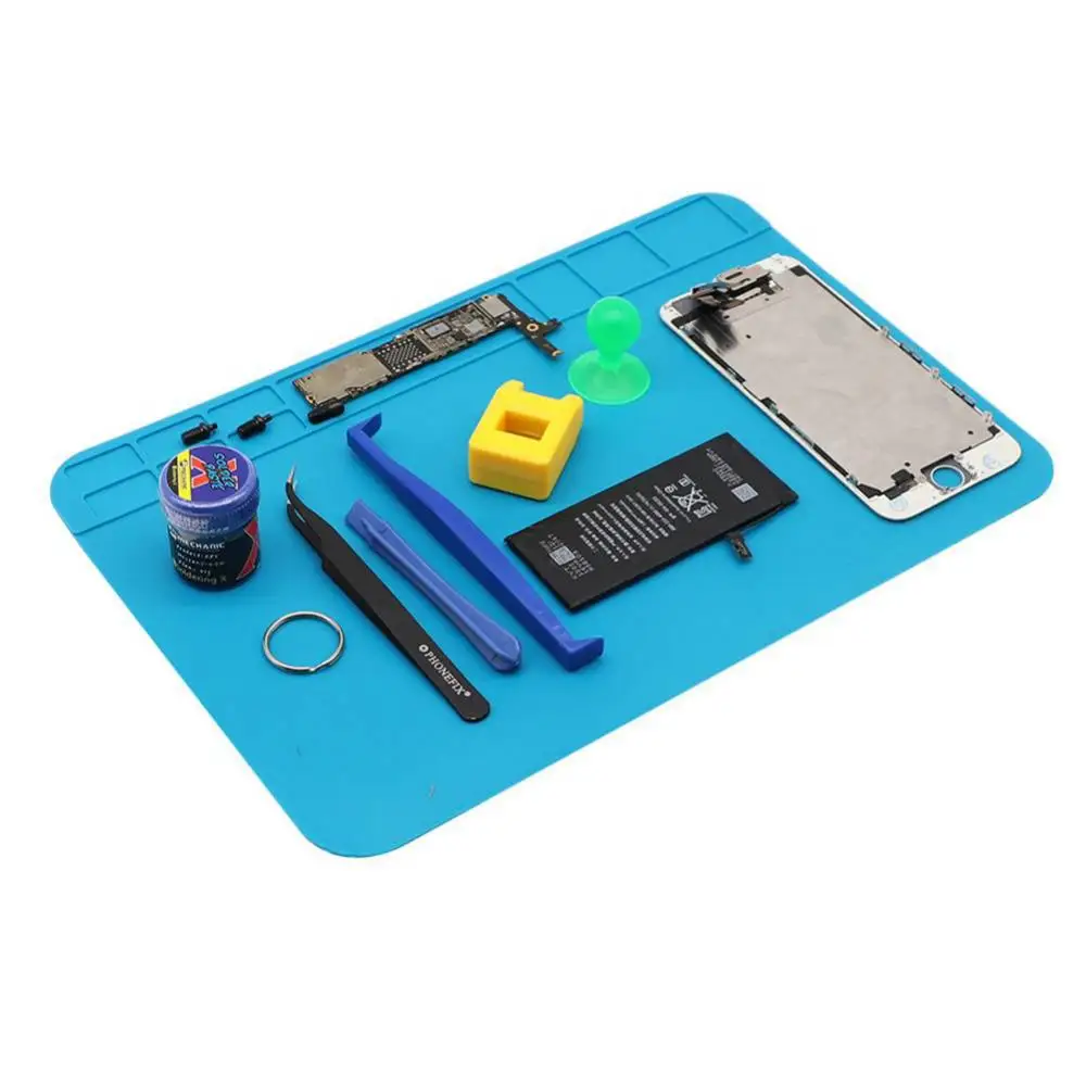 

1pc Silicone Soldering Mat ESD Antistatic Heat Insulation Motherboard Electronics Phone Repair Maintenance Working Platform Pad
