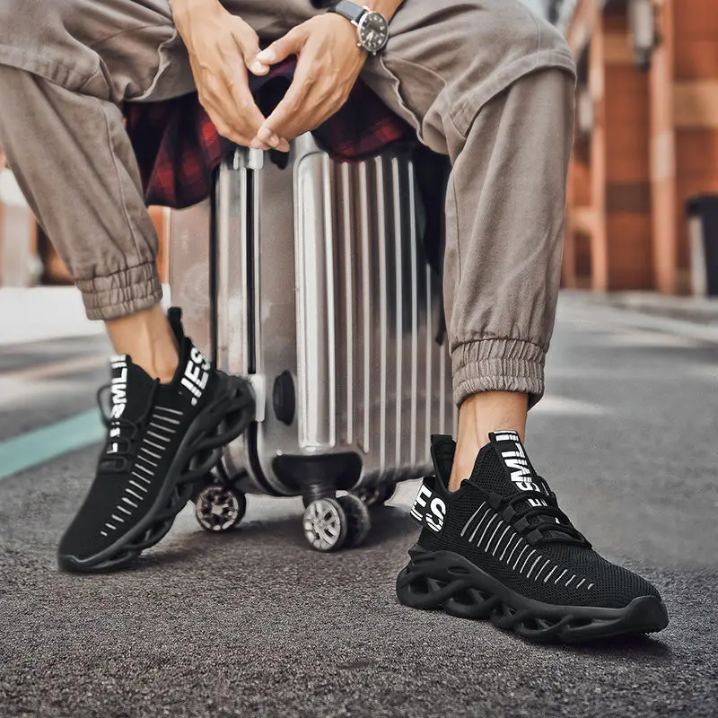 JIEMIAO Men Sneakers Mesh Breathable Running Shoes Outdoor Sport Fashion Comfortable Casual Gym Mens Shoes Zapatos De Hombre