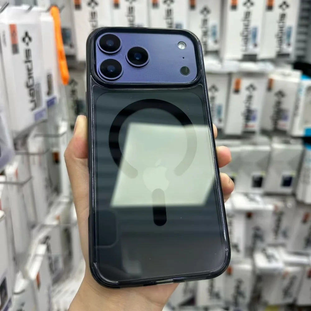 Фото Прозрачный магнитный чехол Spigen Ultra Hybrid PC для iPhone 18 17 Pro Max 16Plus 15 14 13 12 18Pro, чехол для беспроводной зарядки Magsafe №2