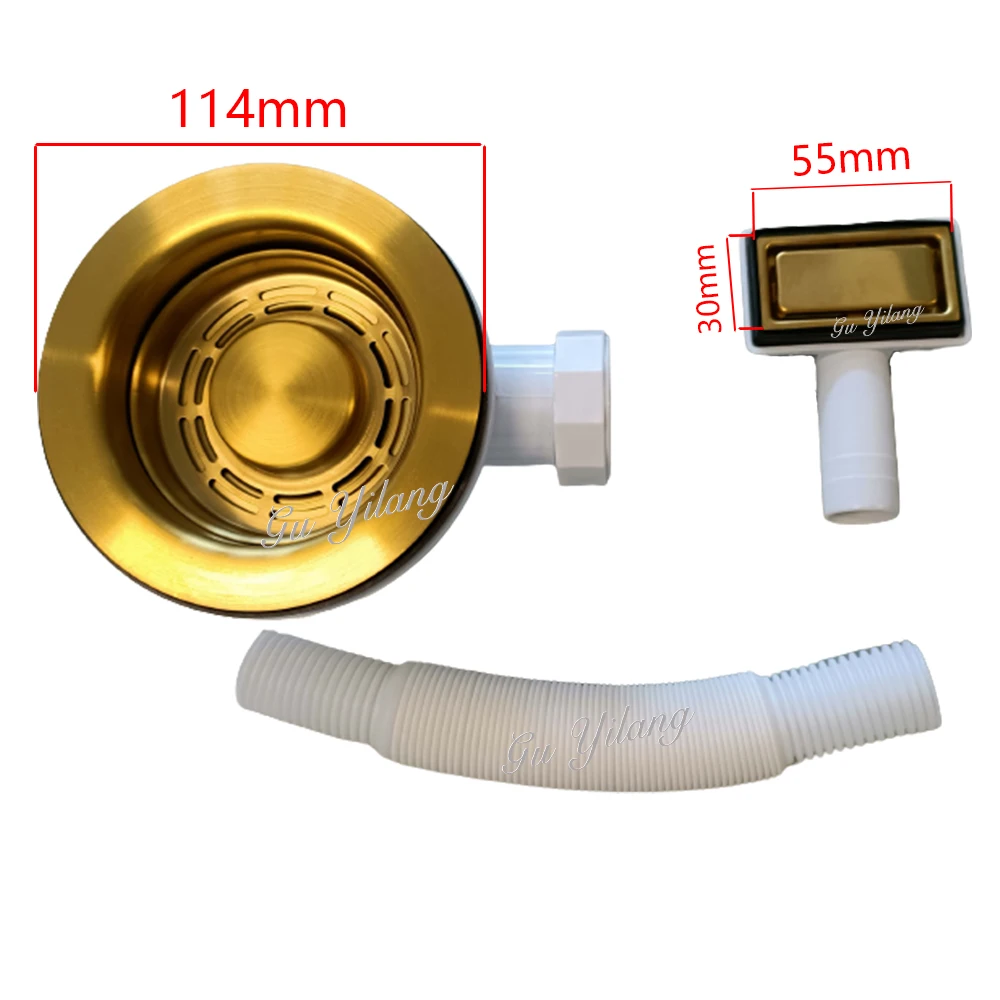 

Сетчатый фильтр для кухонной мойки из нержавеющей стали золотого цвета 304, пробка для сита для мусора, корзина для кухонной мойки с переливом