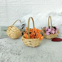 mini rattan weaving storage basket fruit candy dry flower miniatures basket organizer for girls kids dollhouse decor gifts