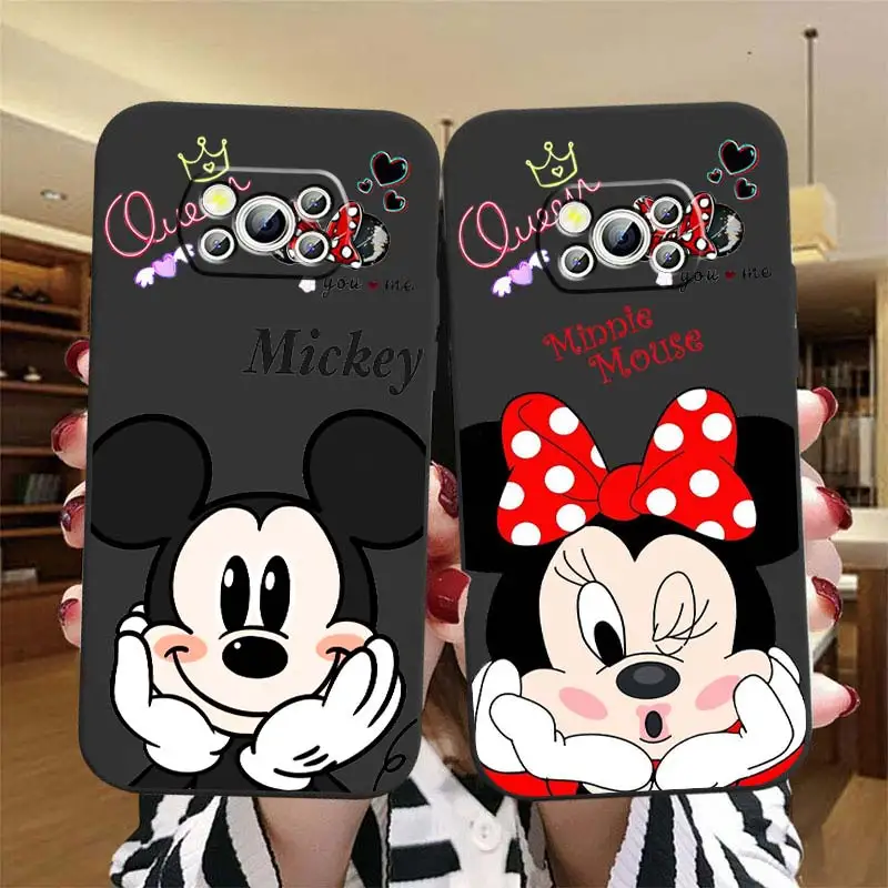 

Disney Minnie Mickey Cool Art Phone Case For Xiaomi Mi Poco X5 X4 X3 NFC F5 F4 F3 GT M5 M5s M4 M3 Pro C50 C40 5G Black Cover