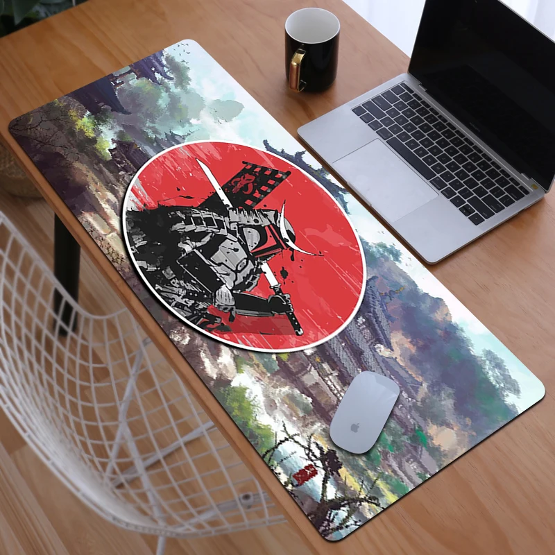 

Extended Pad Japanese Samurai Mousepad Anime Gaming Accessories Gamer Keyboard Mouse Carpet Pc Cabinet Games Computer Desks Mats