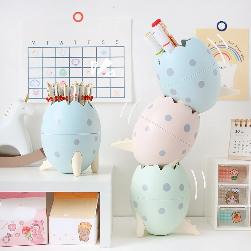 

Creatieve Leuke Dinosaurus Ei Plastic Pen Houder Stand Bureau Organizer Potlood Pot Container Briefpapier Opbergdoos Kids Gift