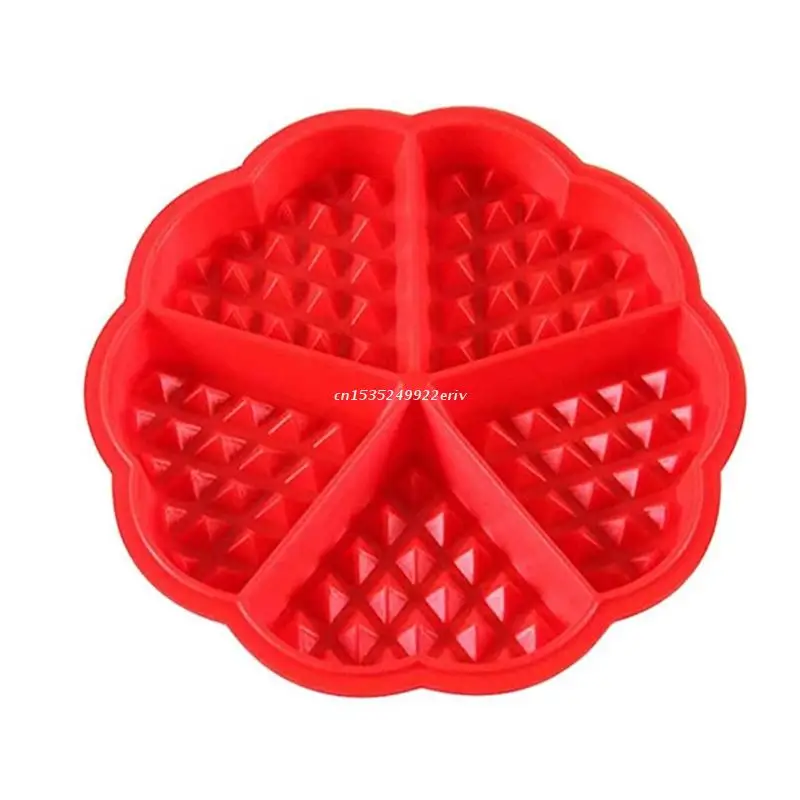 

5 Cavities Heart Shape Silicone Waffle Mold Candy Chocolate Fudge Mold Dessert Mold Kitchen Bakeware Reusable Non-stick Dropship