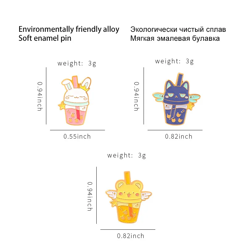 Оптовая продажа японское аниме эмалированная булавка снег кролик кот цербер