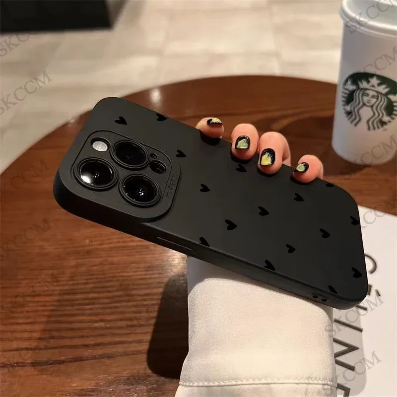 Black-Loves Hearts Pupil Full Screen Phone Case For Samsung Galaxy Note S8 S9 S10 S10E S20 FE S21 S22 Plus Ultra 5G M31 Silicone