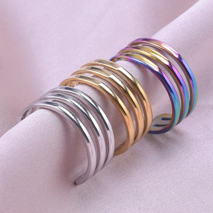 Трехслойные открытые кольца из нержавеющей стали | AliExpress