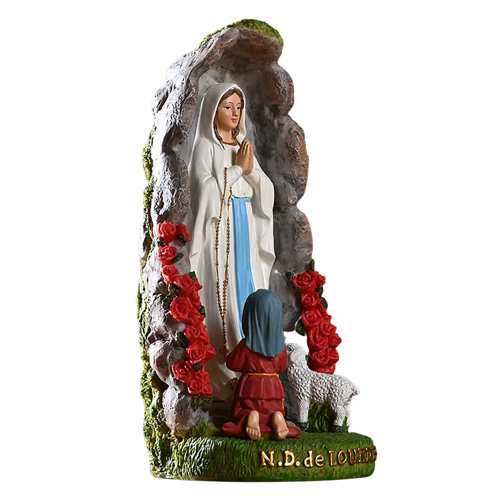 

Mary Statue Virgin Mary Resin Statue Virgin Mary Statue With St Bernadette And Lamb Figurine For Christmas Display Home Decor