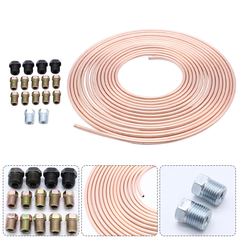 

1 Set Brake Tube Car Brake Line Replacement Tubing Coil Fitting Kit Brake Line