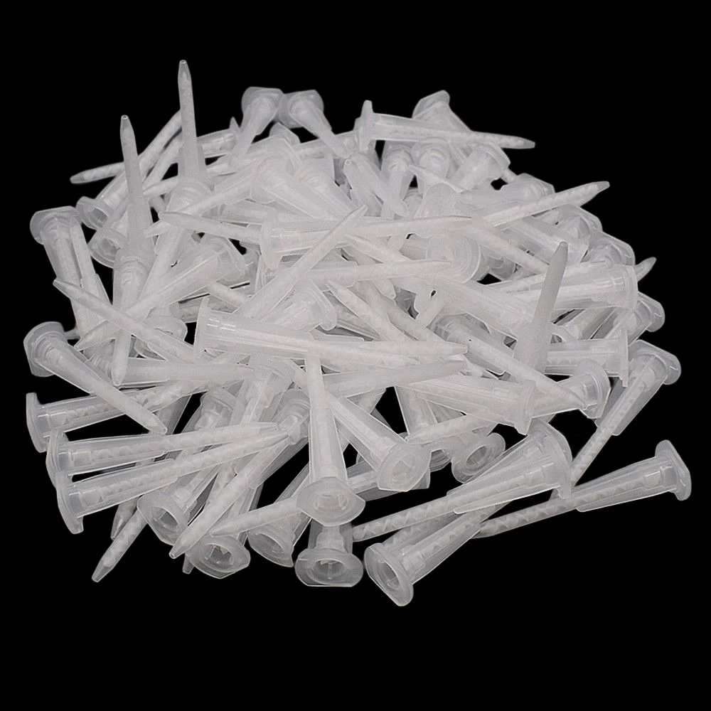 

100pcs AB Glue Mixing Tube Dispenser Static Mixer Epoxy Resin Adhesives Mixing Nozzles Set for AB Glue Caulking Gun Manual Tools