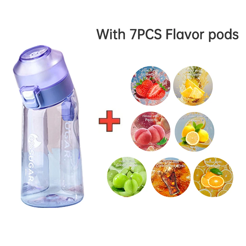 

LUSQI 1 шт., 500 мл, бутылка для воды с воздушным вкусом и 7 ароматическими кольцами, спортивная модная соломинка для занятий спортом на открытом воздухе