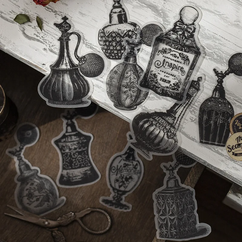 

8 Packs Total 160PCS Vintage Days Collection Retro Paper Stickers Set 75*141*2mm DIY Journaling Diary Decoration Supplies