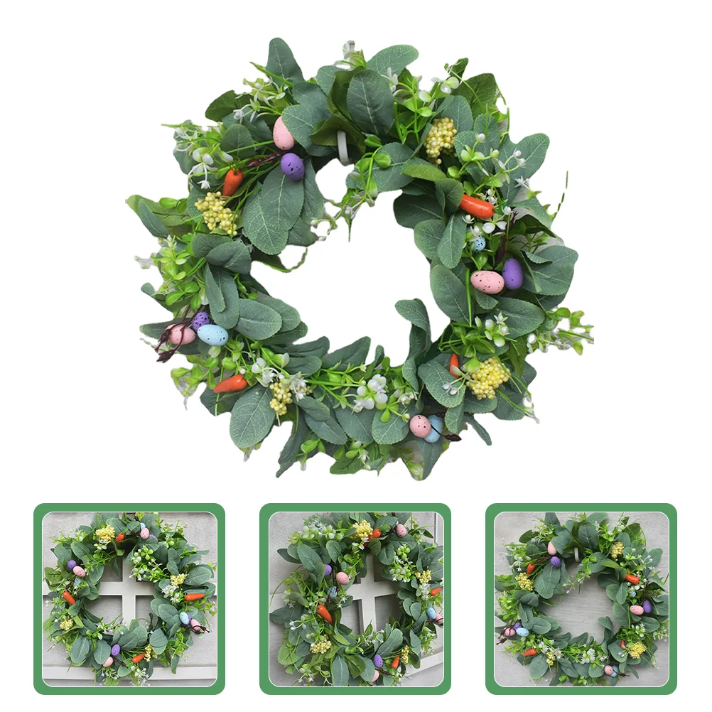 

Easter Wreath Decor Door Artificial Hanging Decoration Front Garland Party Egg Ornament Eggs Wreaths Spring Decorations Supplies