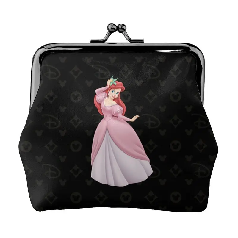 

Disney Brand Bag New Woman Cartoon Print Leather Kiss Lock Coin Purse Design Short Wallet High Quality Girl Clutch Card Holder