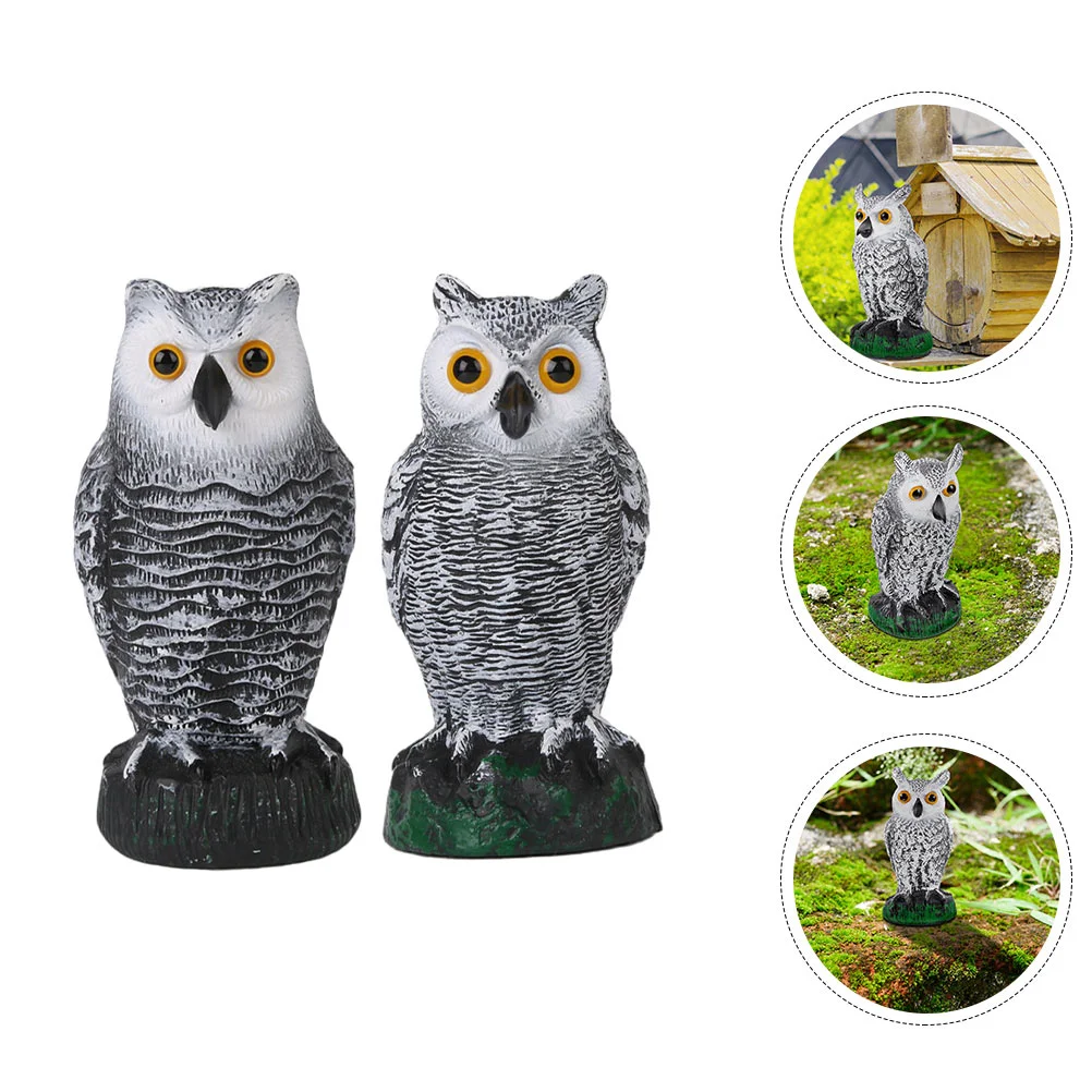 

2pcs Owl Figure Simulation Owl Figurine Farm Garden Bird Repellent Adornment