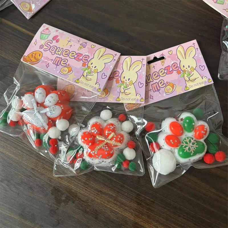 Рождественские милые игрушки для сжатия кошачьей лапы липкие Abreact