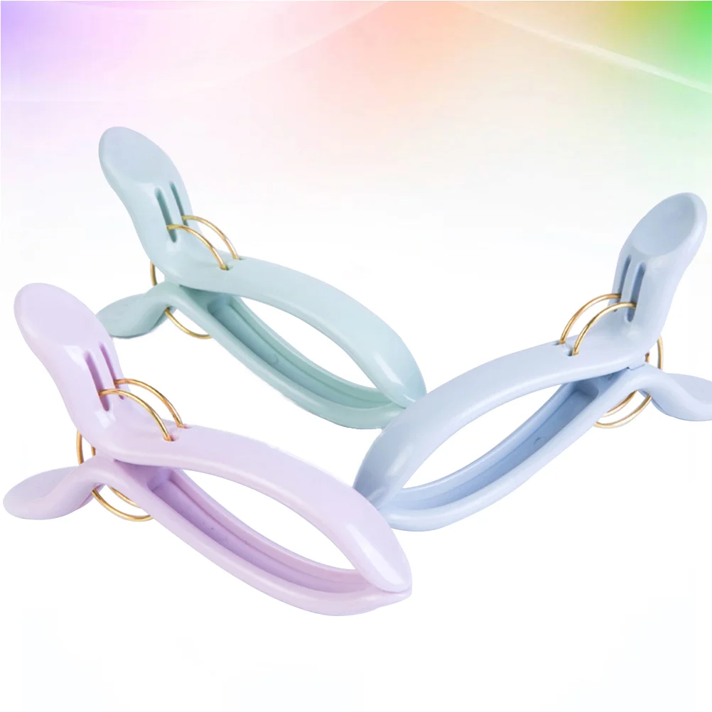 

3pcs Clothes Clip Windproof Multifunction Plastic Non-Slip Clothespin Blanket Towel Clips