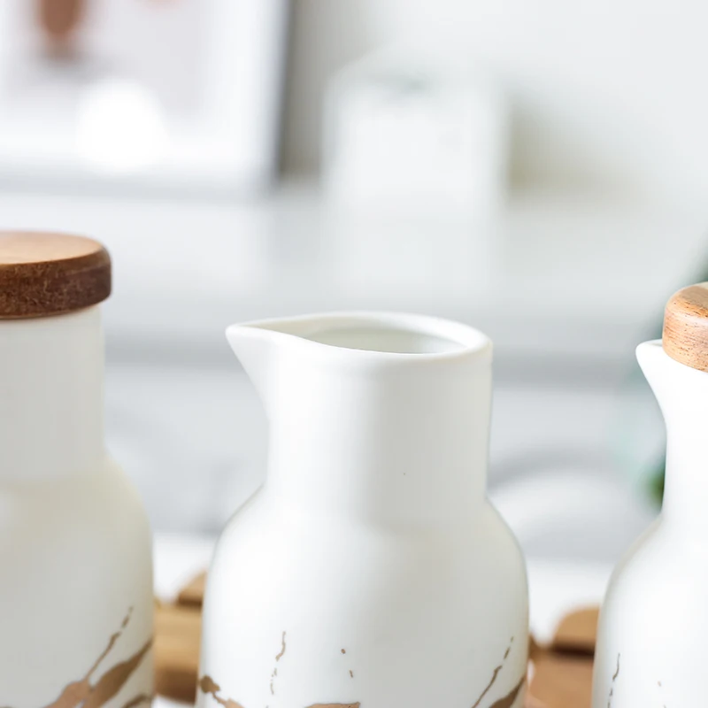 Керамика под мрамор емкость для бутылки 380 мл контейнер хранения уксуса