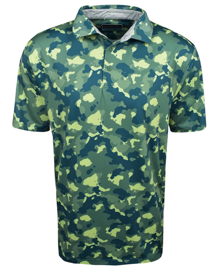 Camouflage golf polo shirt short sleeved T-shirt summer men's fast drying breathable clothing casual sports F1 jersey