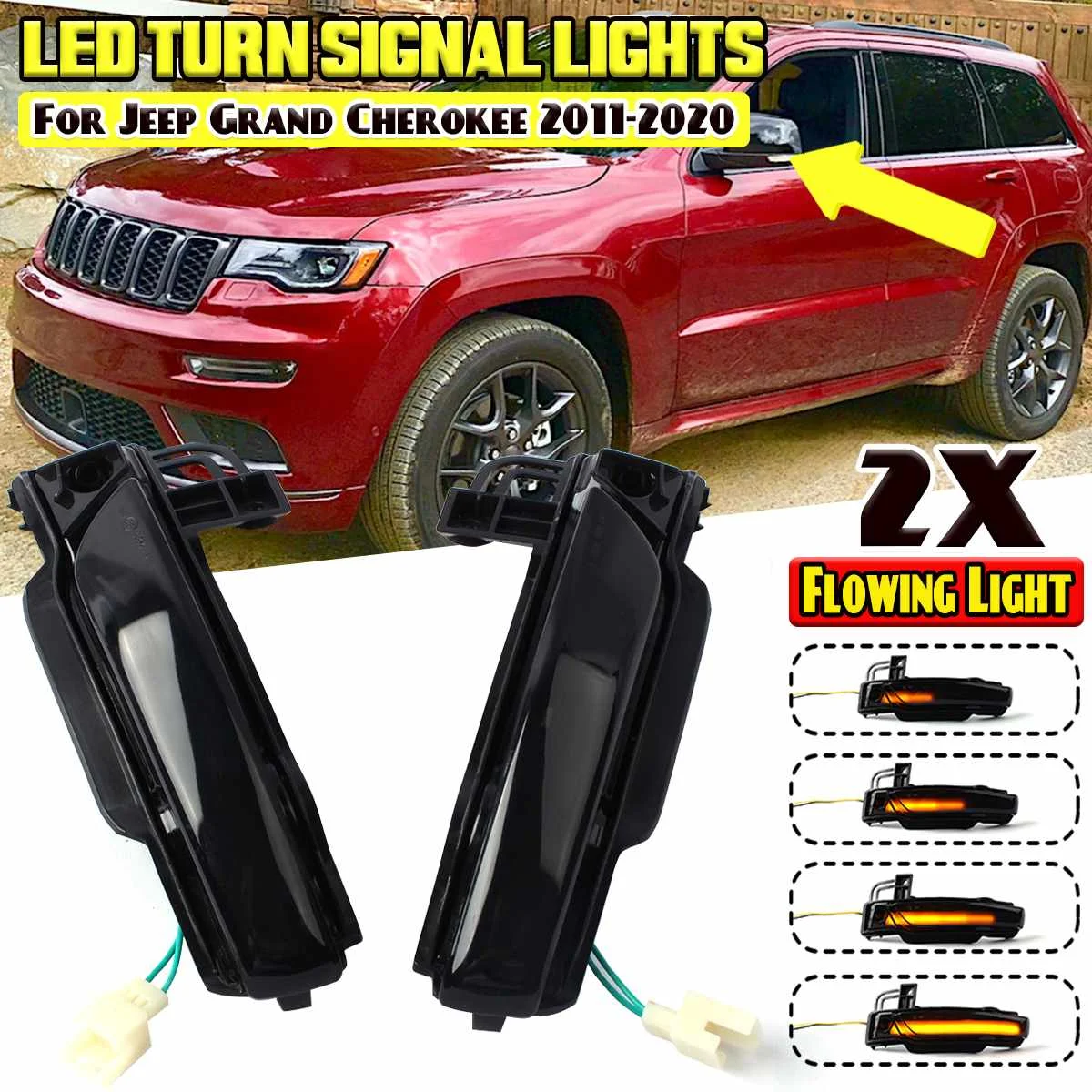 

Индикатор поворота для зеркала заднего вида Jeep Grand Cherokee 2011-2020, 2 шт.