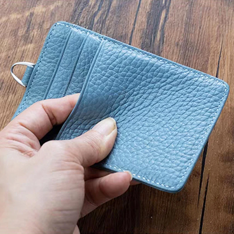 Бейдж из натуральной кожи для мужчин и женщин держатель кредитных карт с