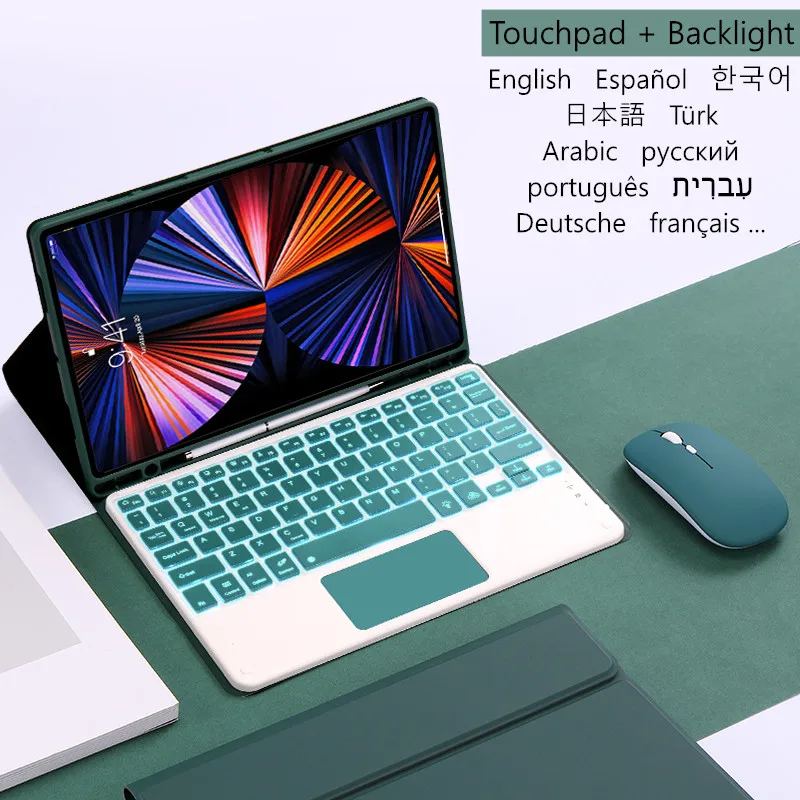 

Funda for iPad 10 2022 10th Generation 10.9 inch Case Backlight Keyboard Cover Russian Spanish Arabic French Teclado Clavier