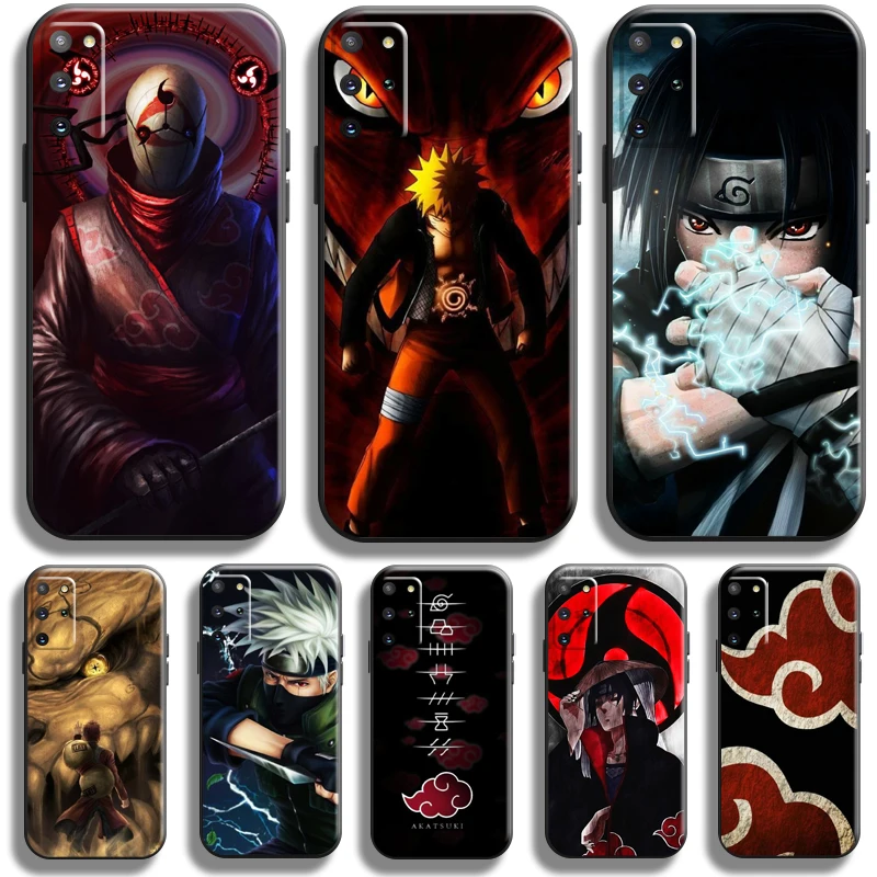 

Naruto Akatsuki Anime For Samsung Galaxy S21 S20 FE Ultra S21 S20 Plus 5G Phone Case TPU Black Silicone Cover Liquid Silicon