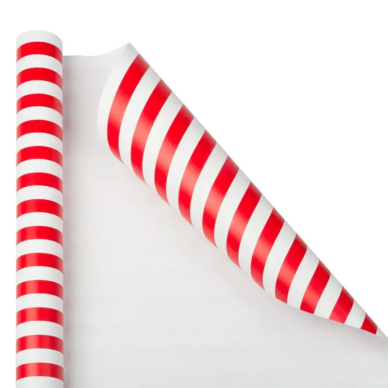 

Red & White Stripe Wrapping Paper, All Occasion, 25 Sq. ft. 1/Pack Strawberry paper Nail foil Vintage notebook Rainbow paper Tis