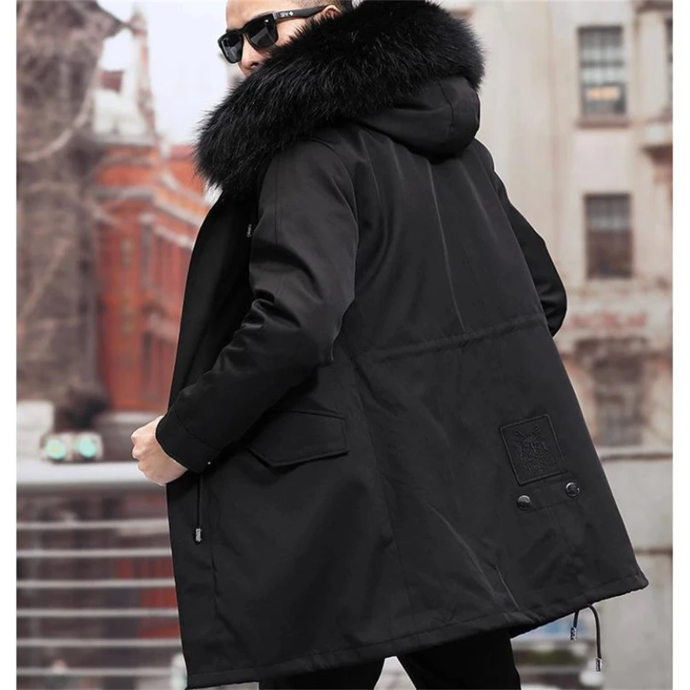 Пальто из искусственного меха Свободное пальто Толстое теплое мужское плюшевое