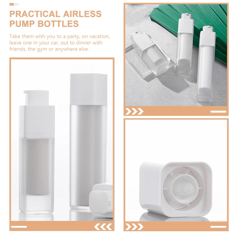 

4 Pcs Pump Bottle Travel Bottles For Toiletries Cream Sub Airless Pp Lotion Portable Vacuum Dispenser
