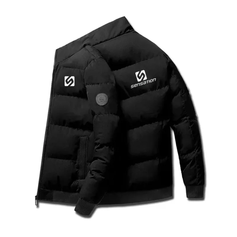 

Зимняя мужская стеганая куртка, новинка 2023, плотное теплое пальто на молнии с капюшоном, повседневное модное мужское пальто