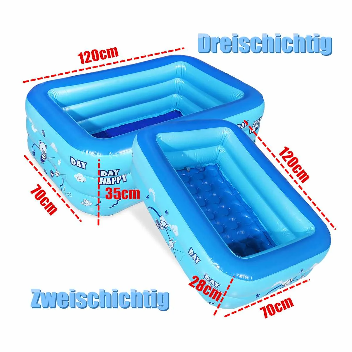 

Children Inflatable Swimming Pool Baby Bathing Tub 120CM 2/3 Layers Kid Home Outdoor Large Thickened Ocean Ball Swimming Pool