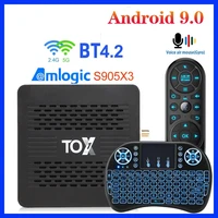 new android tv box smart box 9 0 amlogic s905x3 tox1 4g ram 32 rom 2 4g5g wifi 1000m bt4 2 set top box support dolby audio 4k