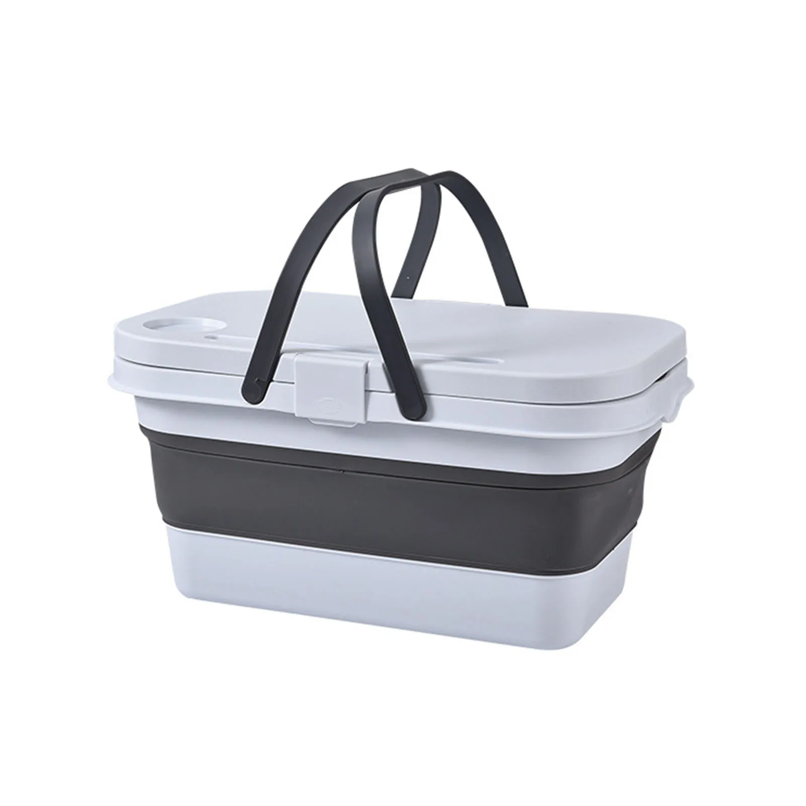 

Foldable Picnic Box With Small Table Storage Bins Portable Basket With Lid Ergonomic Handles Lid Table Boxes For Snacks