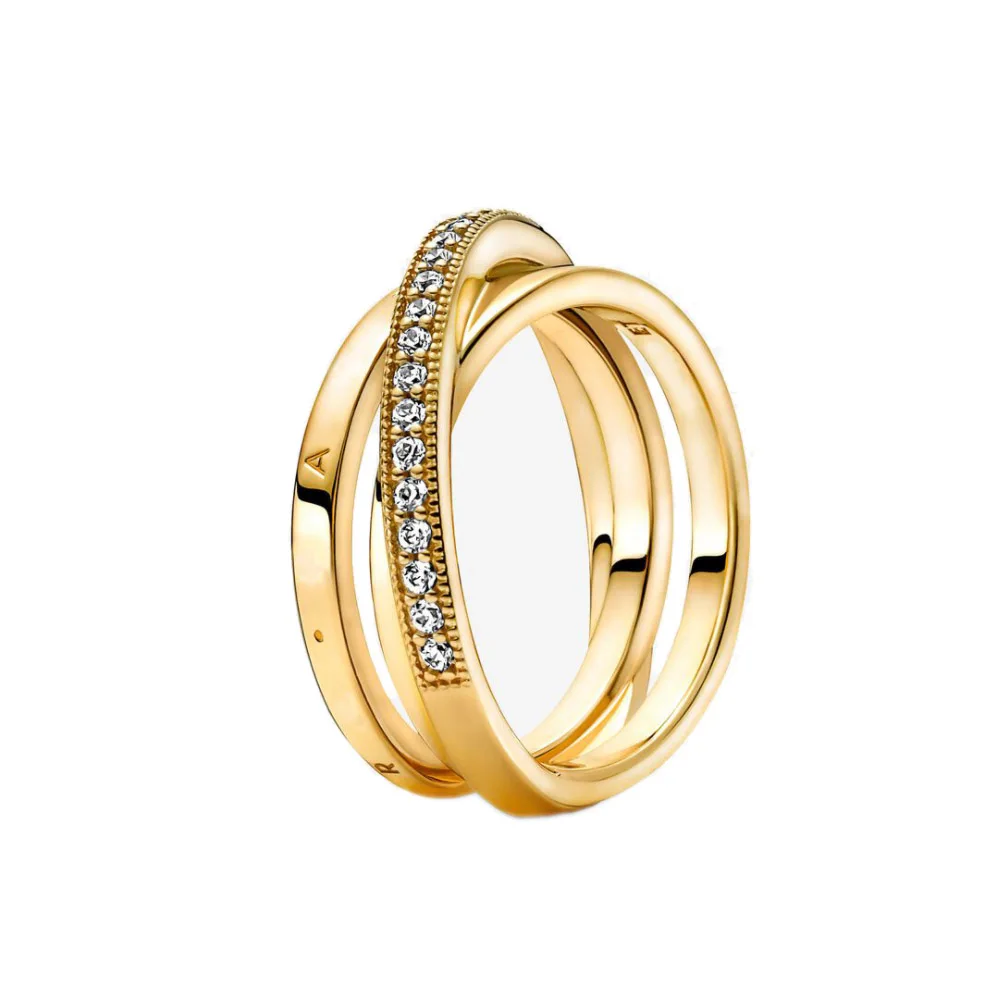 

Fit for Pandora Original Triple Band Pavé Ring 925 Silver Making Romantic Banquet Feast Ladies Jewelry Gifts