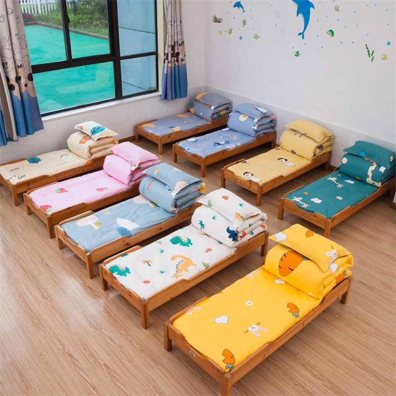 

Children's Kindergarten Bed Sheets Three-piece Pure Cotton Quilt Cover Nap Bedding Without Filling Cartoon Soft And Comfortable