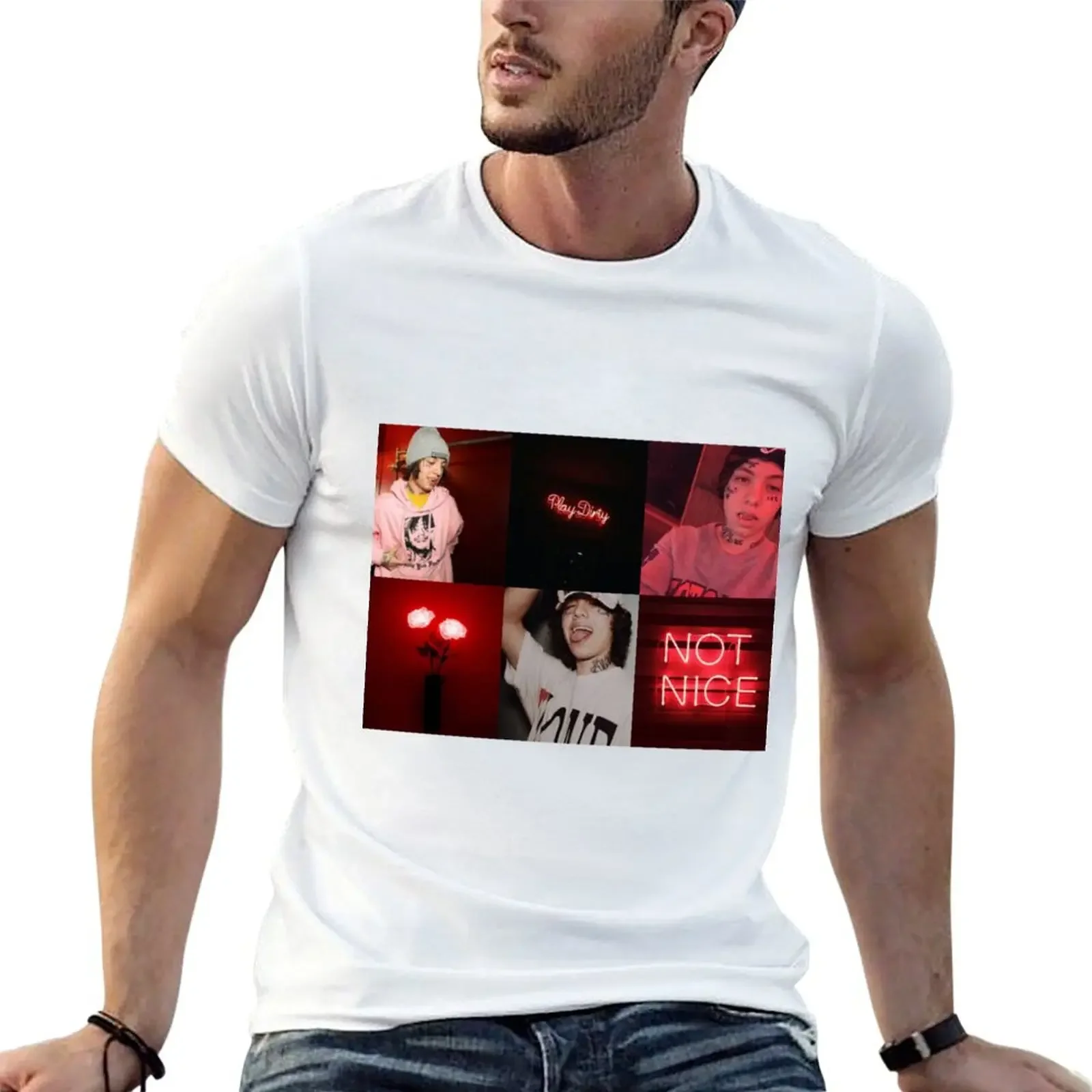 Lil Xan красная эстетическая футболка с короткими рукавами летние топы забавные