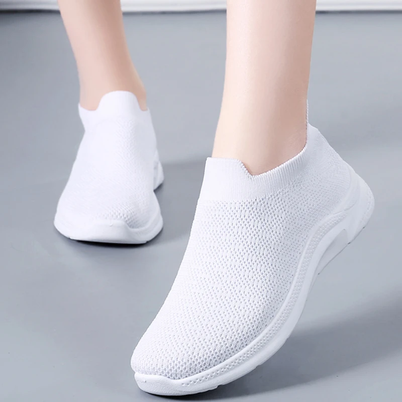 

Summer Women Sneakers Breathable Non Slip Shoes Women Casual Shoes Ladies Sport Shoes Knited Shoes Female Flats Fashion Shoes