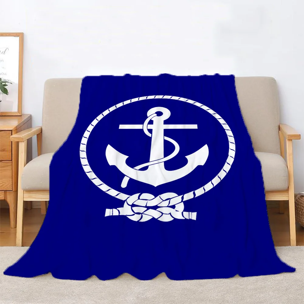 Плюшевое Одеяло Kawaii Anchor 150x200 См Мягкий Коралловый Флис Домашний Декор