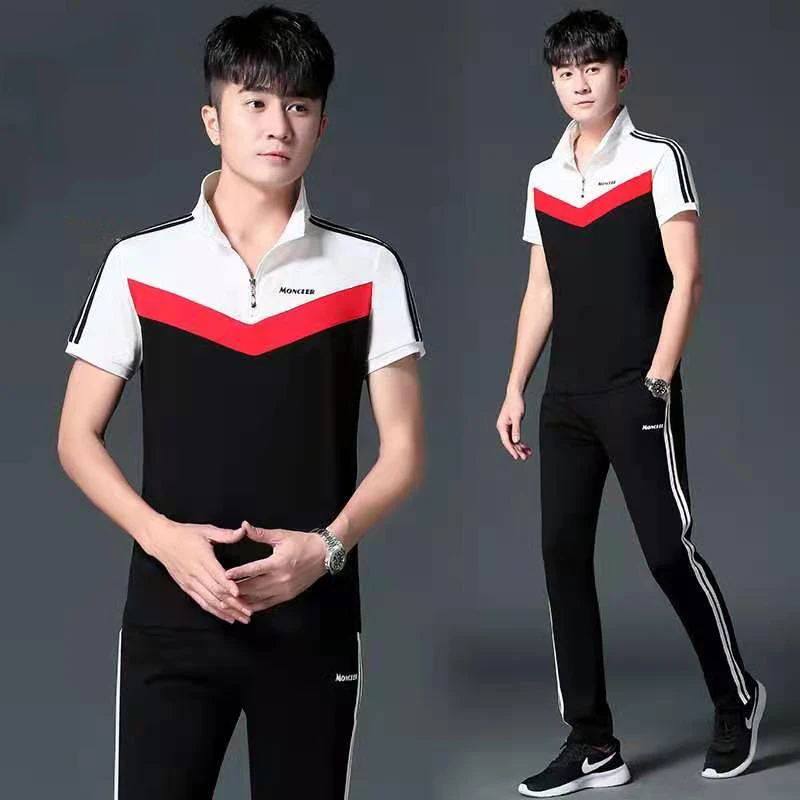 Men's suit 2022 summer short sleeve youth trend handsome loose two-piece casual sports suit men